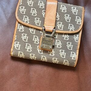 Authentic Dooney & Bourke Brown and Tan Women's Wallet
